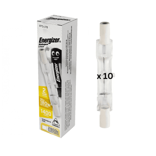 10 x 80w Energizer Halogen R7s Linear Floodlight Bulbs