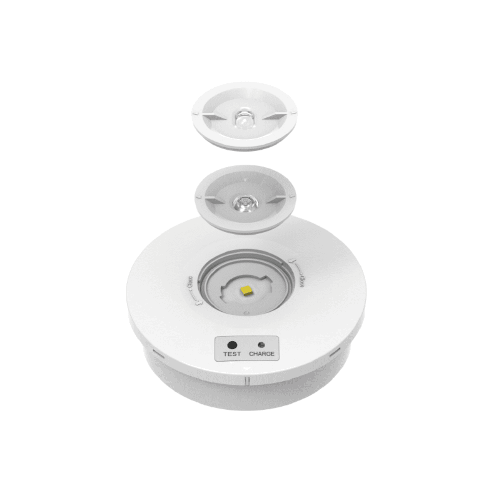 Self-test Escape Emergency Surface LED Downlight Exploded View